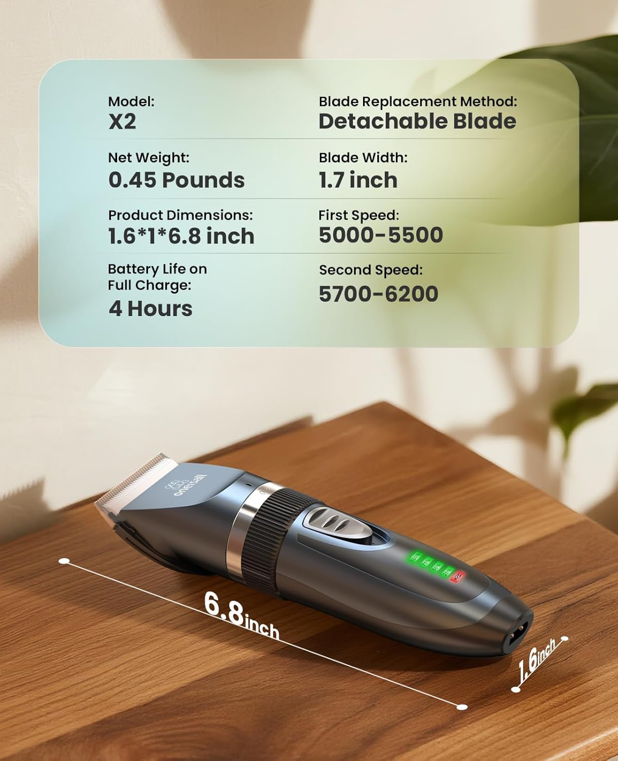 Professional Cat Grooming Kit: Cordless 2-Speed Clippers for Matted and Long Hair - Ideal for Cats, Small Dogs, and Other Animals (Blue)