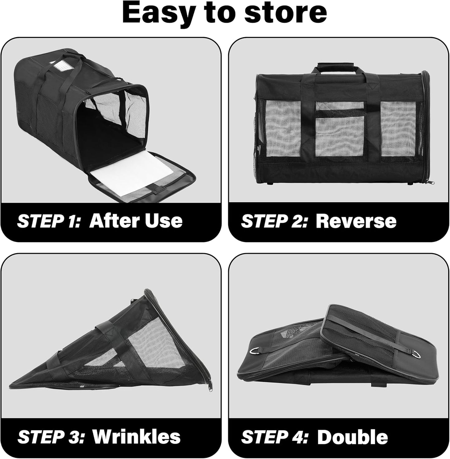 Soft-Sided Portable Pet Travel Carrier for Cats and Small Dogs, Airline Approved, Collapsible and Durable, Maximum Capacity 17 lbs (Medium)
